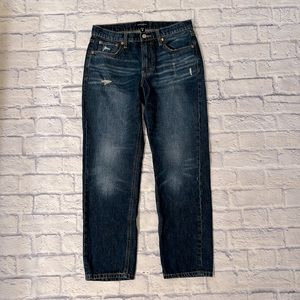 Lucky Brand Mid Rise Boy Relaxed Straight Blue Jeans - Size 4/27